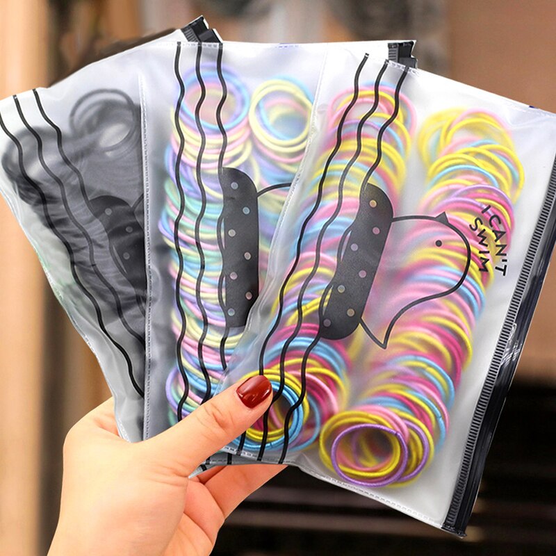 100PCS/Set Small Elastic Rubber Band Hair Rin Girls hair bands Hair Accessories Kids Ponytail fixed Headband Scrunchie Headdress