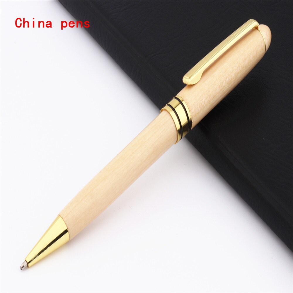 Luxury Red Wooden stationery students Business office Medium Nib Ballpoint Pen: B