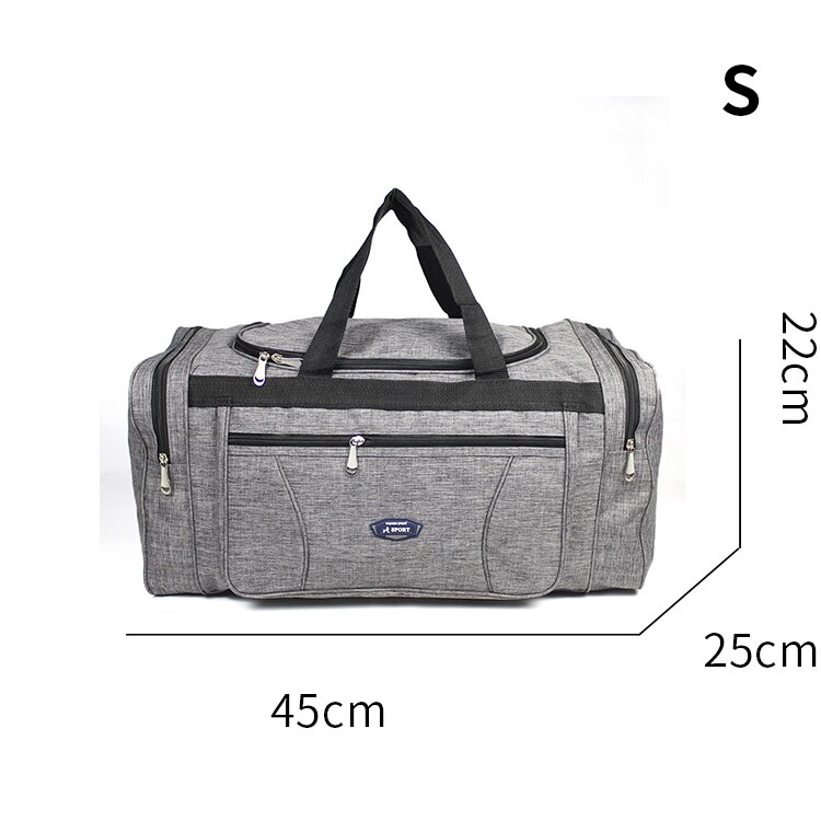 GUANGHUIXB Oxford Waterproof Men's Travel Bag Portable Business Large Capacity Weekend Storage Bag: S-gray