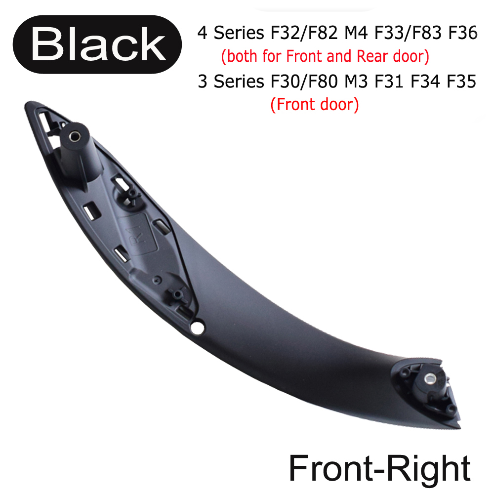 Wewnętrzny uchwyt klamki samochodu osłona wykończeniowa robić naciągania dla BMW F30 F31 F32 F33 F34 F35 F36 F80 lewego prawego wewnętrzny płyta czarny beżowy z włókna węglowego: z przodu-dobrze-czarny