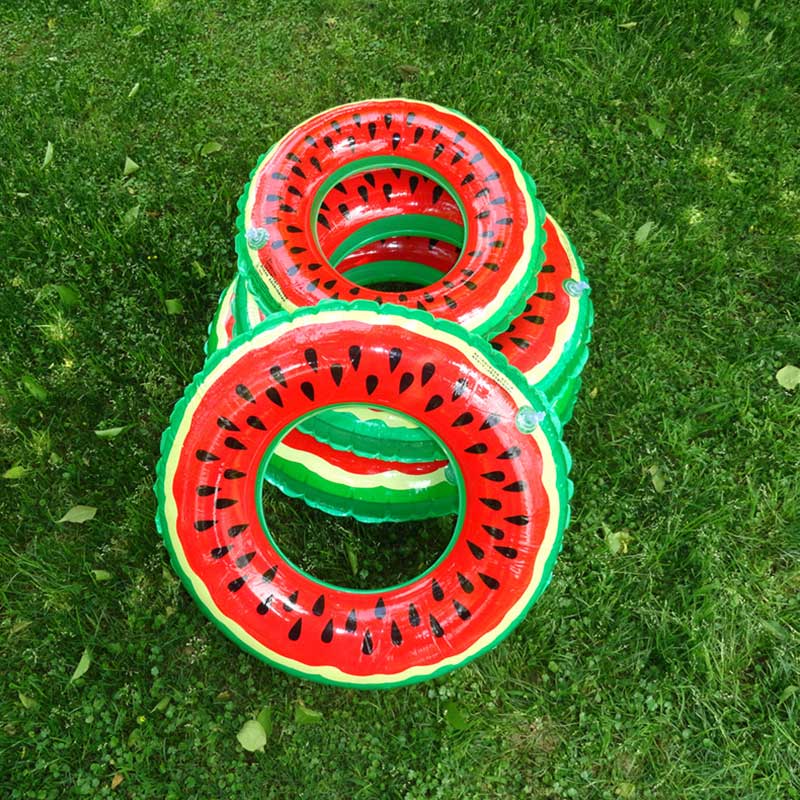 Flotador circular inflable de sandía para niños y adultos, piscina de verano