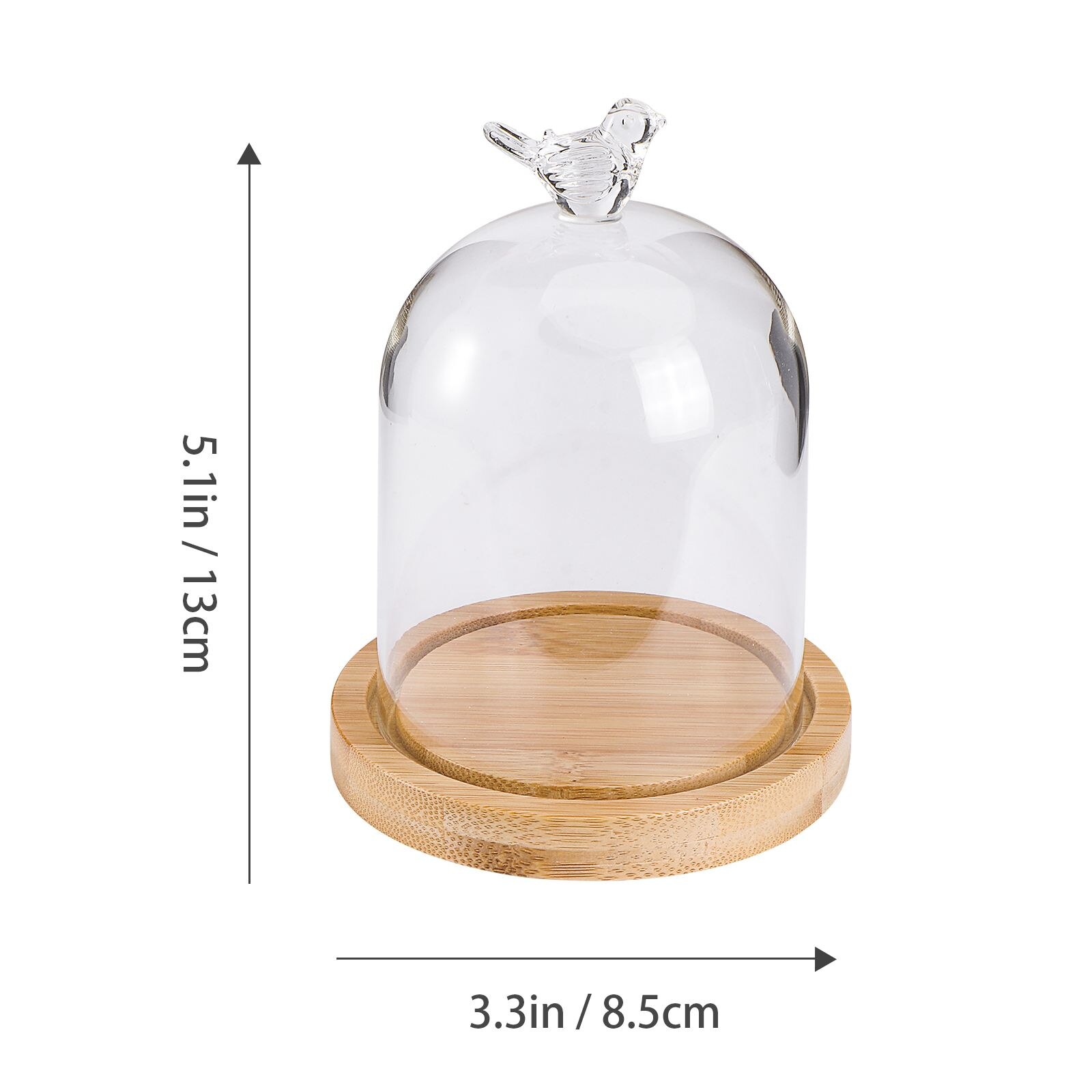 Dried Flower Display Glass Cover Preserved Flower Glass Cover DIY Transparent Glass Cover Loving Heart Glass Dome with Wood Base: B