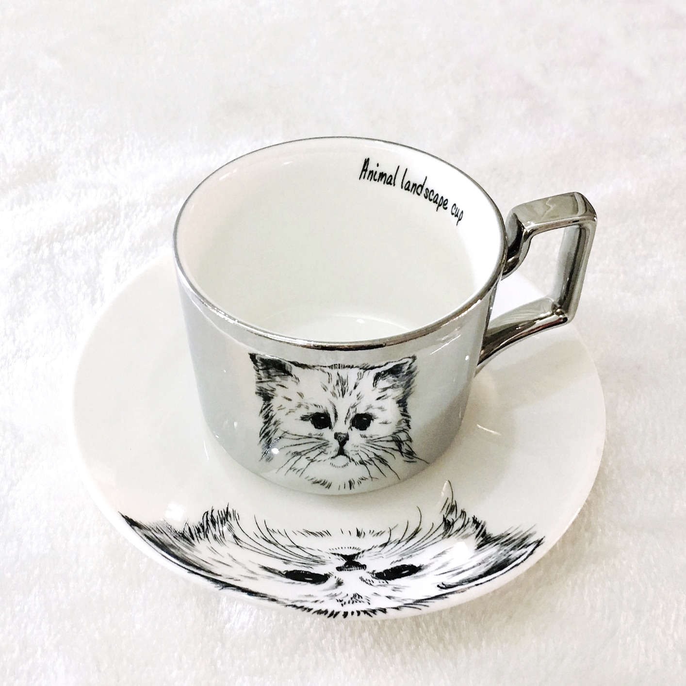 Luxus Knochen China Reflexion tasse Karikatur Katze anamorph tasse Tiger becher sterben Spiegel Sammlung Leopard becher