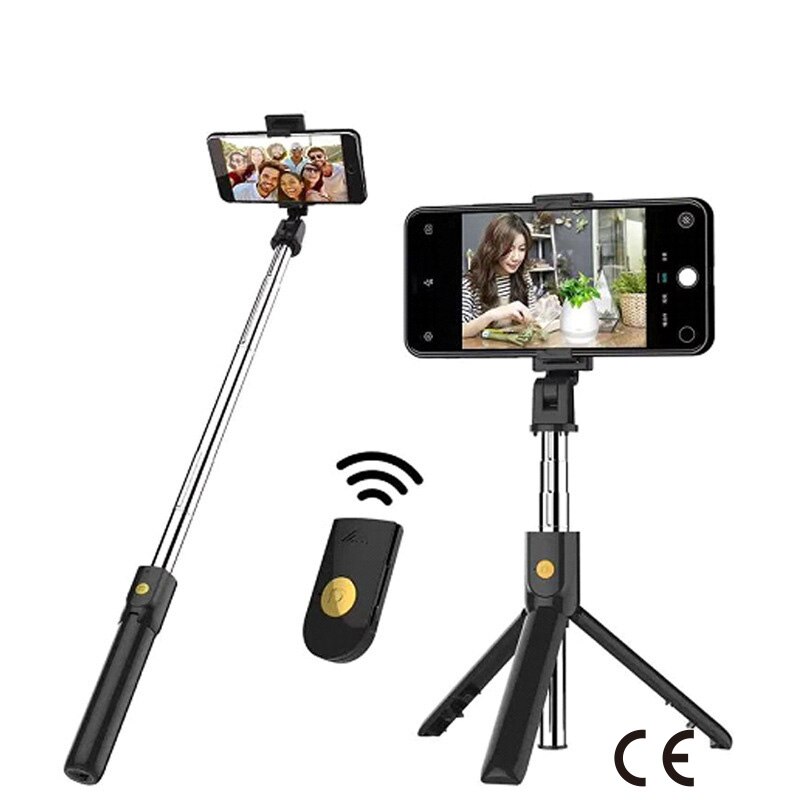 LAMJAD Selfie Stick Tripod - Bluetooth Remote - Foldable 138mm - for Smartphones