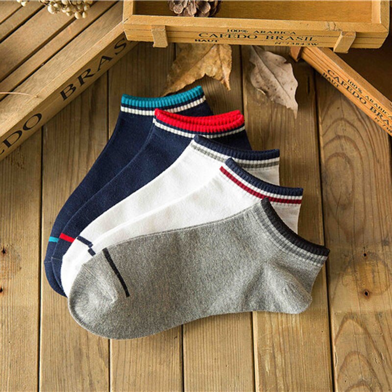 5 paire hommes chaussettes de sport invisibles court cheville chaussettes respirant mince bateau chaussette B88
