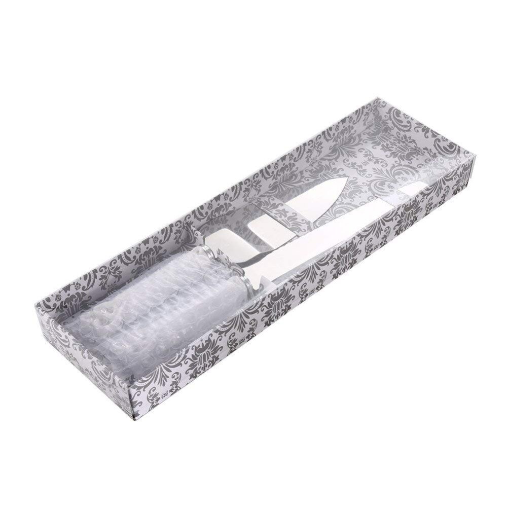 2pcs Stainless Steel cake decorating tools Cutter Server Set Wedding Birthday cake knife Handle Party Decoration Bread Scraper