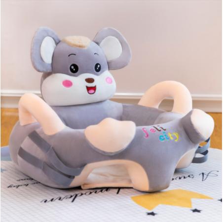 Housse de canapé en coton avec fermeture éclair, pour siège de bébé, motif dessin animé, lavable uniquement: jaune clair