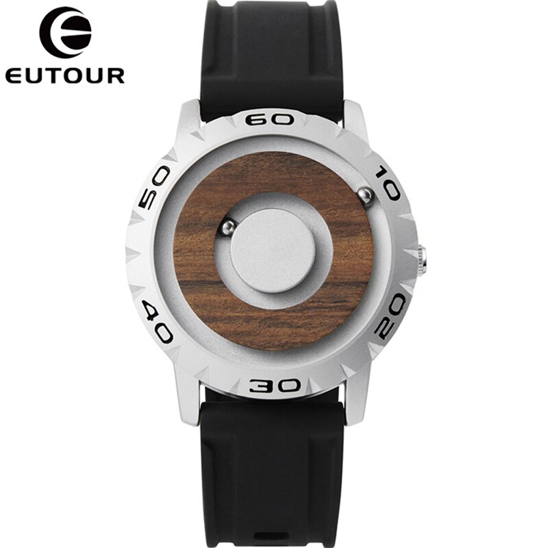 Echt Holz Uhr Kreative Holz Zifferblatt Männer Uhren Magnetische Magnet Metall Ball EUTOUR Mens Retro Quarzuhr Männlichen Saat reloj: 18
