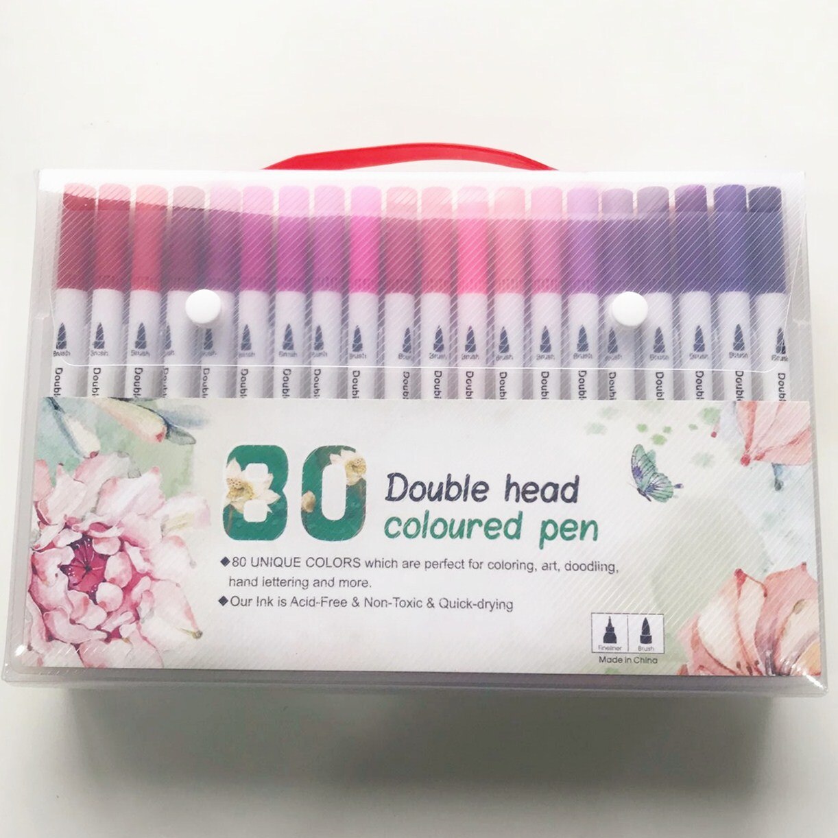 24/36/48/60/80/100 Colors FineLiner Drawing Painting Watercolor Art Marker Pens Dual Tip Brush Pen set School Supplies tool: 80 colors