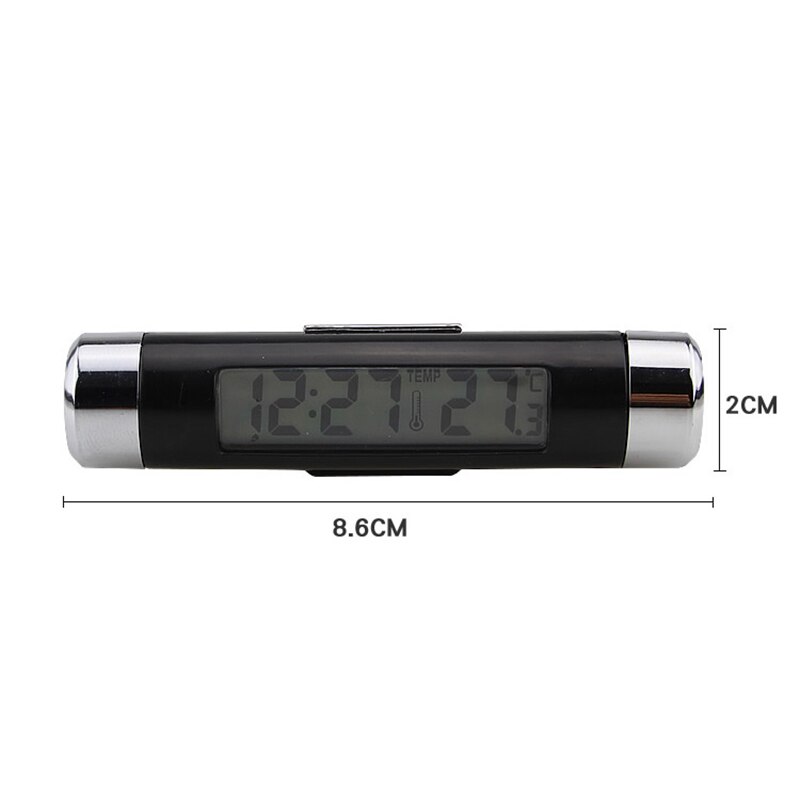 Auto Elektronische Klok Thermometer Handige Multifunctionele Digitale 12V Led Elektronische Klok Thermometer Auto Accessoires: 02