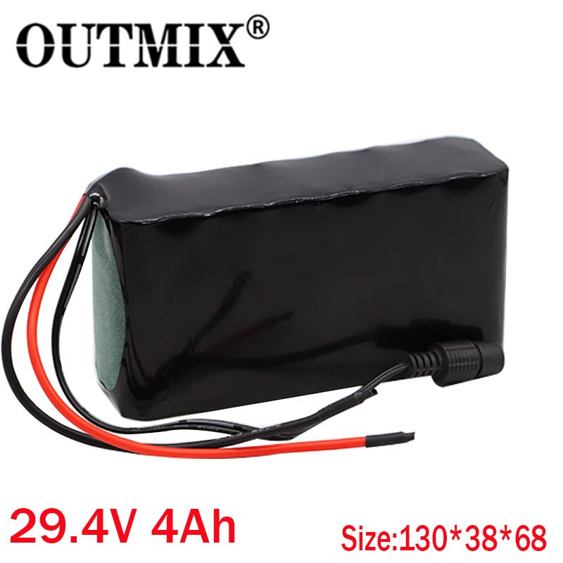 24v 6ah 7 s 2p 18650 li- jon uppladdningsbart batteripaket 29.4v 6000 mah elektrisk cykel moped balanseringsskoter + 29.4v 2a laddare: 29.4 v 4ah