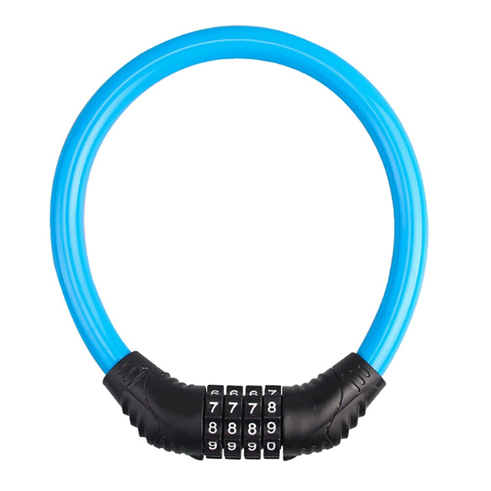 Mountain Bicycle Bike Lock Anti-theft Portable Password Lock Fixed Bicycle Ring Lock Outdoor Sports Bicycle Safety: Blue