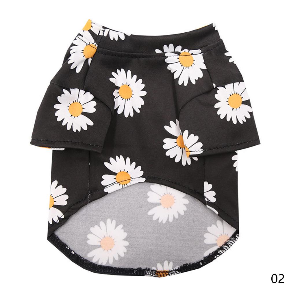 Pet Dog Clothes Dogs Daisy T-Shirt for Small Medium Dogs Puppy Coat Spring Summer Travelling Outfit Cloth Teddy Bichon Chihuahua: 02 / XS