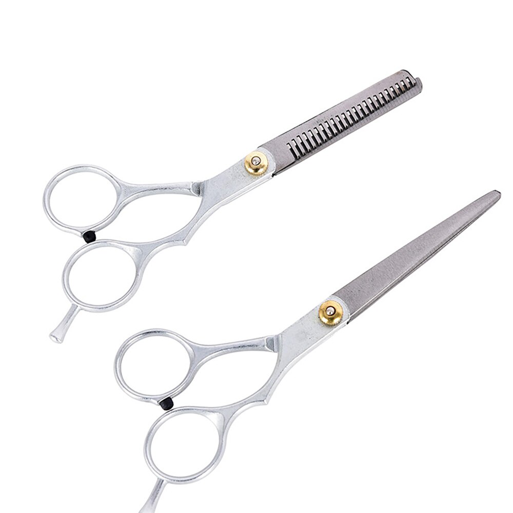 2 Stuks Professionele Haar Snijden Dunner Schaar Verwijderbare Vinger Rust Scharen Kapper Set Kappers Gereedschap