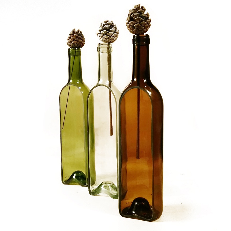 Halb Schneiden Rotwein Flasche Blumentopf Multifunktions Glas Tisch oben Dekorative Leuchter Mikro-landschaft Tabletop Dekorative