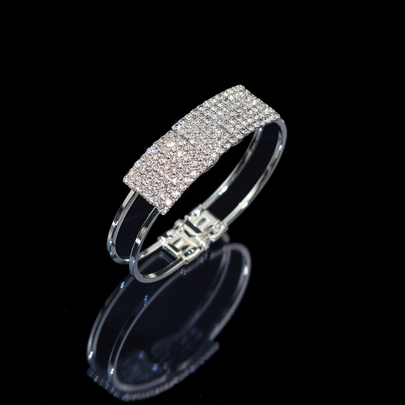 cristal manchette Bracelets pour femme or argent plaqué Bracelet strass ouvert Bracelets et Bracelets bijoux