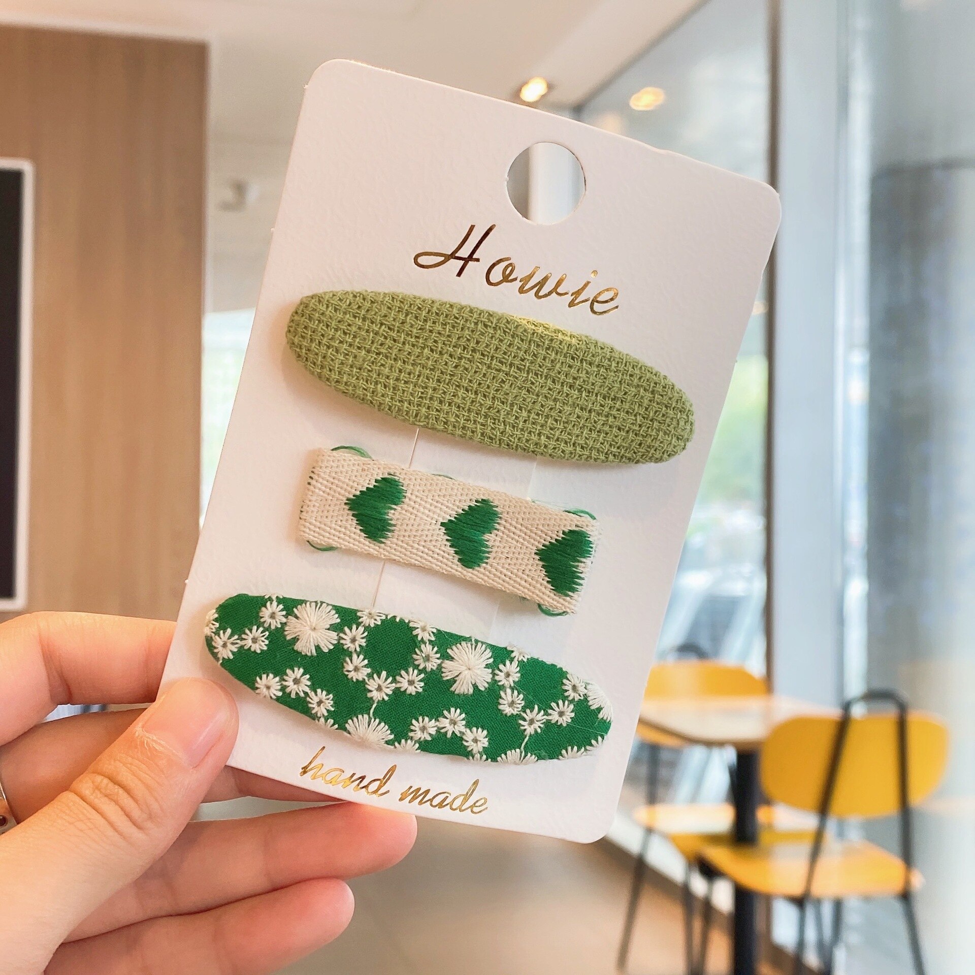 3Pcs Meisjes Haar Clips Retro Katoen Kant Gedrukt Baby Bb Clip Kleurrijke Peuter Meisje Haar Accessoires Jaar mode 2022: 1