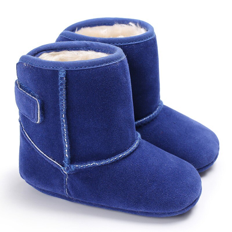 Baby Meisje schoenen Klassieke Herfst Winter Pluche Dikke Warme Snowboots Kids Eenvoudige Stijl Effen Kinderen Schoenen: deep blue / 1