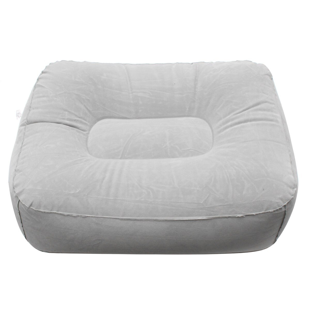 Train Flight Travel Inflatable Foot Rest Pillow Portable Pad Mat Footrest Pillow Home Outdoor Foot Relief Cushion PVC Gray