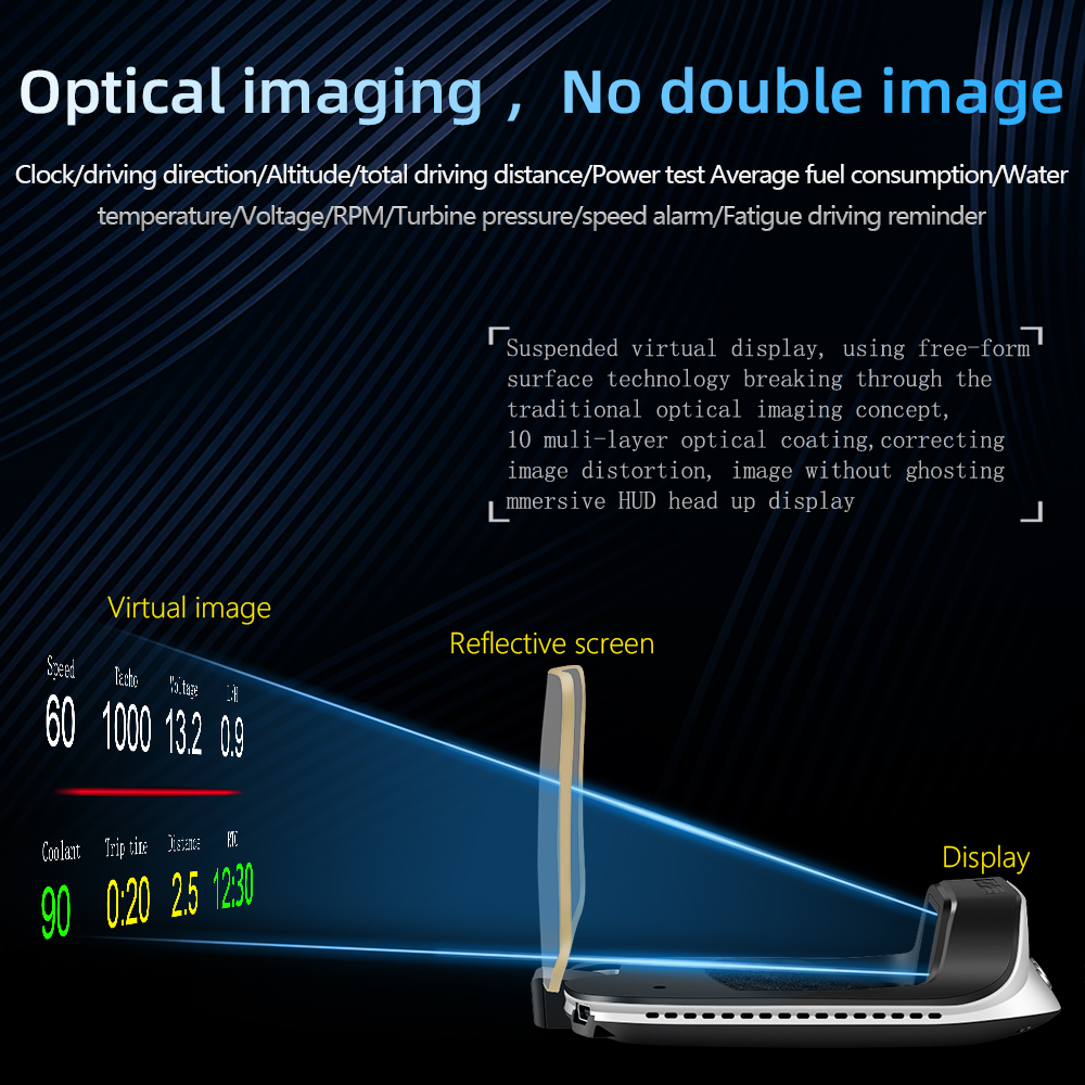 Auto Navigatie OBD2 Gps Snelheidsmeter Overspeed Waarschuwing Boordcomputer Hud Head Up Display Smart Auto Elektronica Accessoires