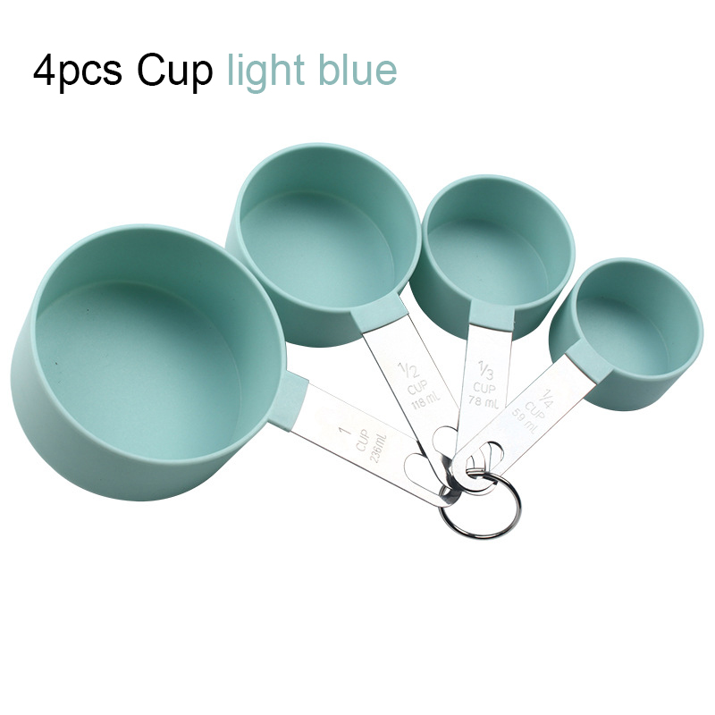 4/8 uds/1 Juego taza medidora cucharadita cuchara multiusos para azúcar pastel hornear harina taza medidora utensilio de medición de cocina para el hogar: Azul marino