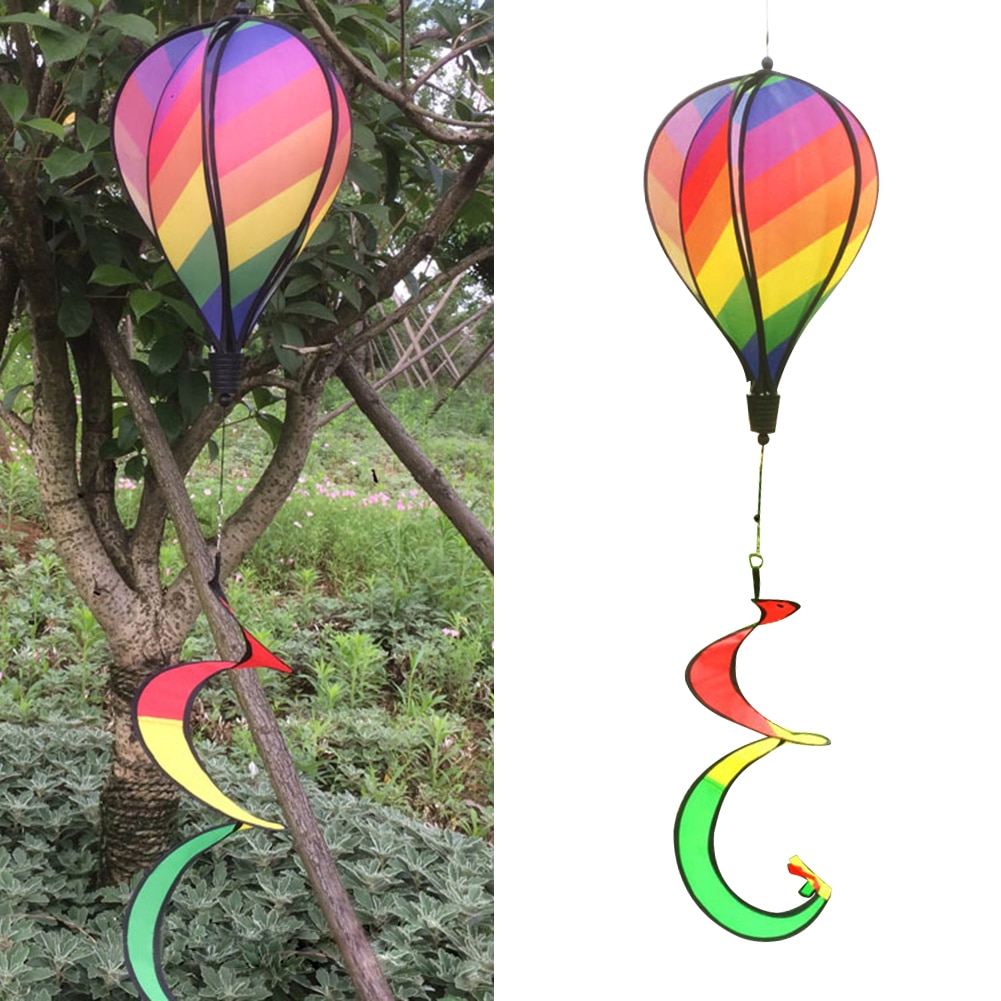 1Pc Rainbow Stripe Windsock Air Balloon Wind Spinner Outdoor Kids Toy