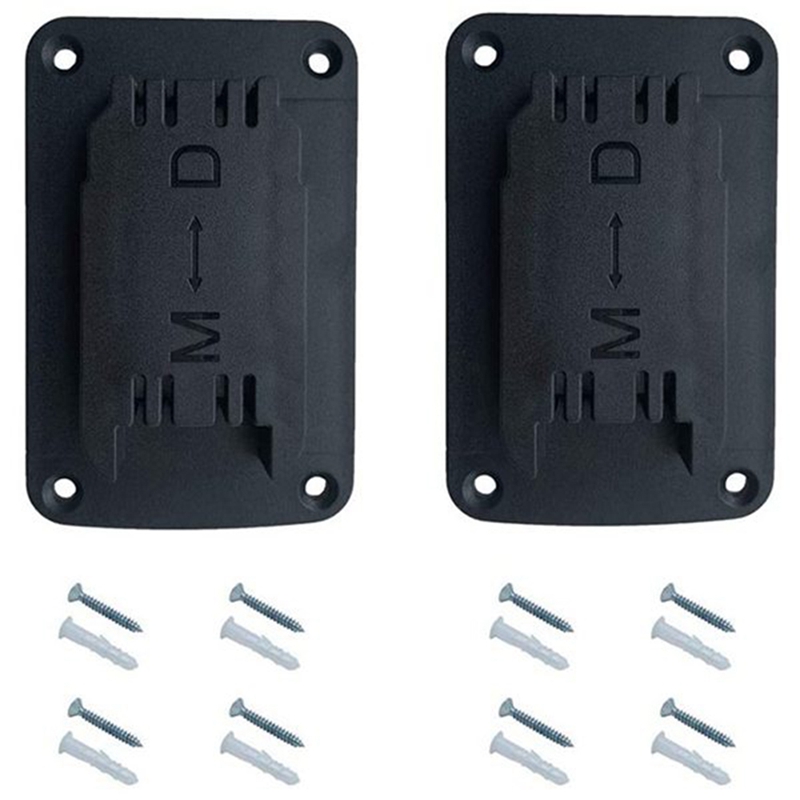 10 Sets Of Tool Mounting Brackets For Dewalt 20V 12V M18 Lithium Battery With Stainless Steel Screws (Black): Default Title