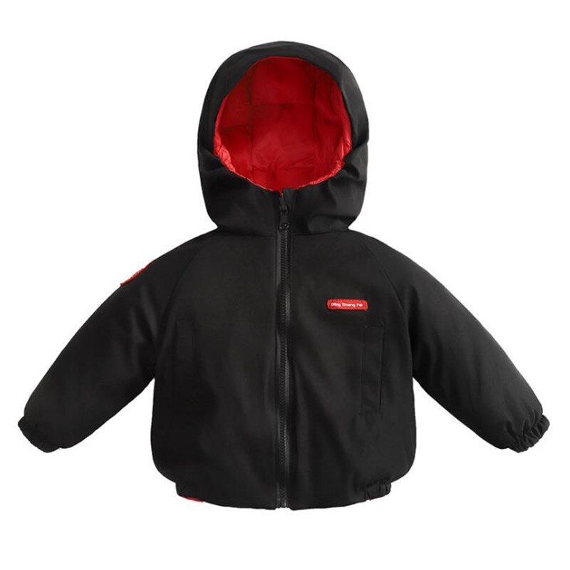 Winter Baby Snowsuit Zipper Solid Warm Hooded Snow Wear Cotton Infant Coat Winter Clothes for Baby