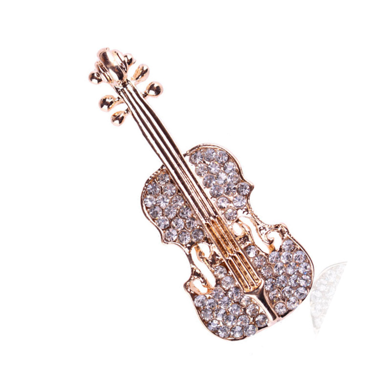 Mode Muziekinstrumenten Gitaar Viool Cello Piano voor Vrouwen Meisje Kinderen Kraag Broche Cap Rugzak Pak Pin: Zilver