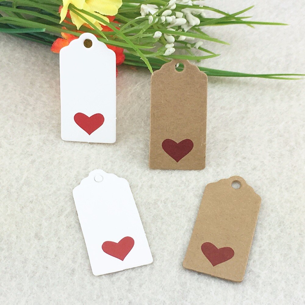 100 stks 4x2 cm Kleine Cake Candy Papier Tags Kraft Label Voor DIY Hand Made Feestartikelen Tags Cake Box Tags