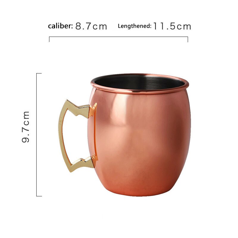550ml 18 Ounces Hammered Copper Plated Moscow Mule Mug Beer Cup Coffee Cup Mug Copper Plated Cocktail Cup: T1