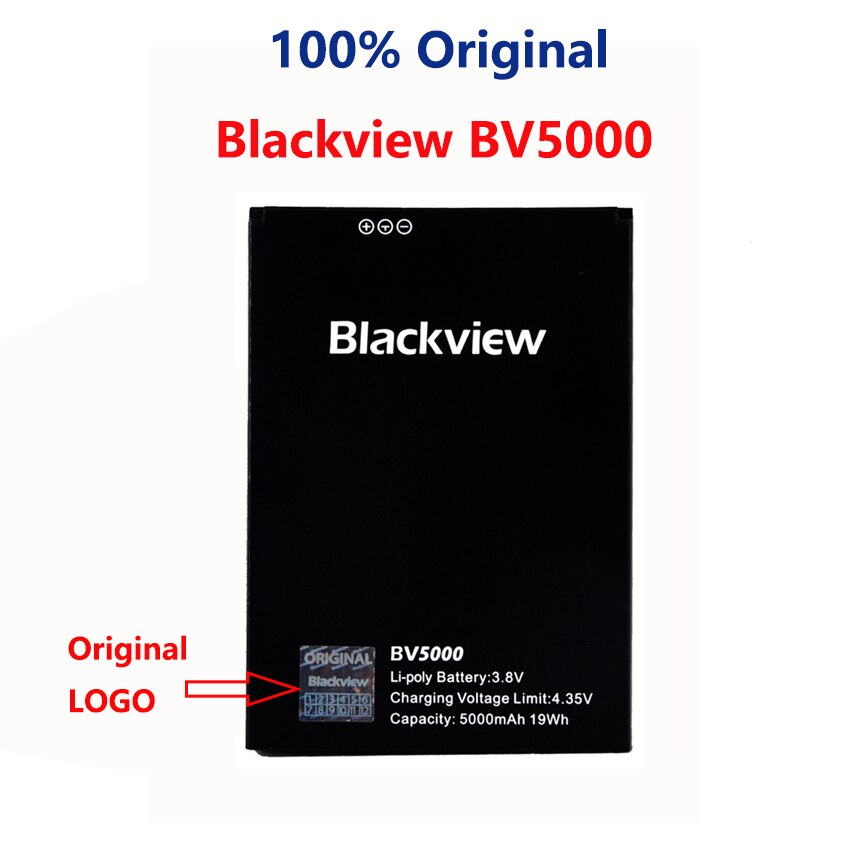 100% Original For Blackview A7 A5 A60 E7 E7S A8 Max A20 BV4000 BV5000 BV6000 BV6000S BV7000 BV8000 BV9000 Pro Phone Battery: BV5000