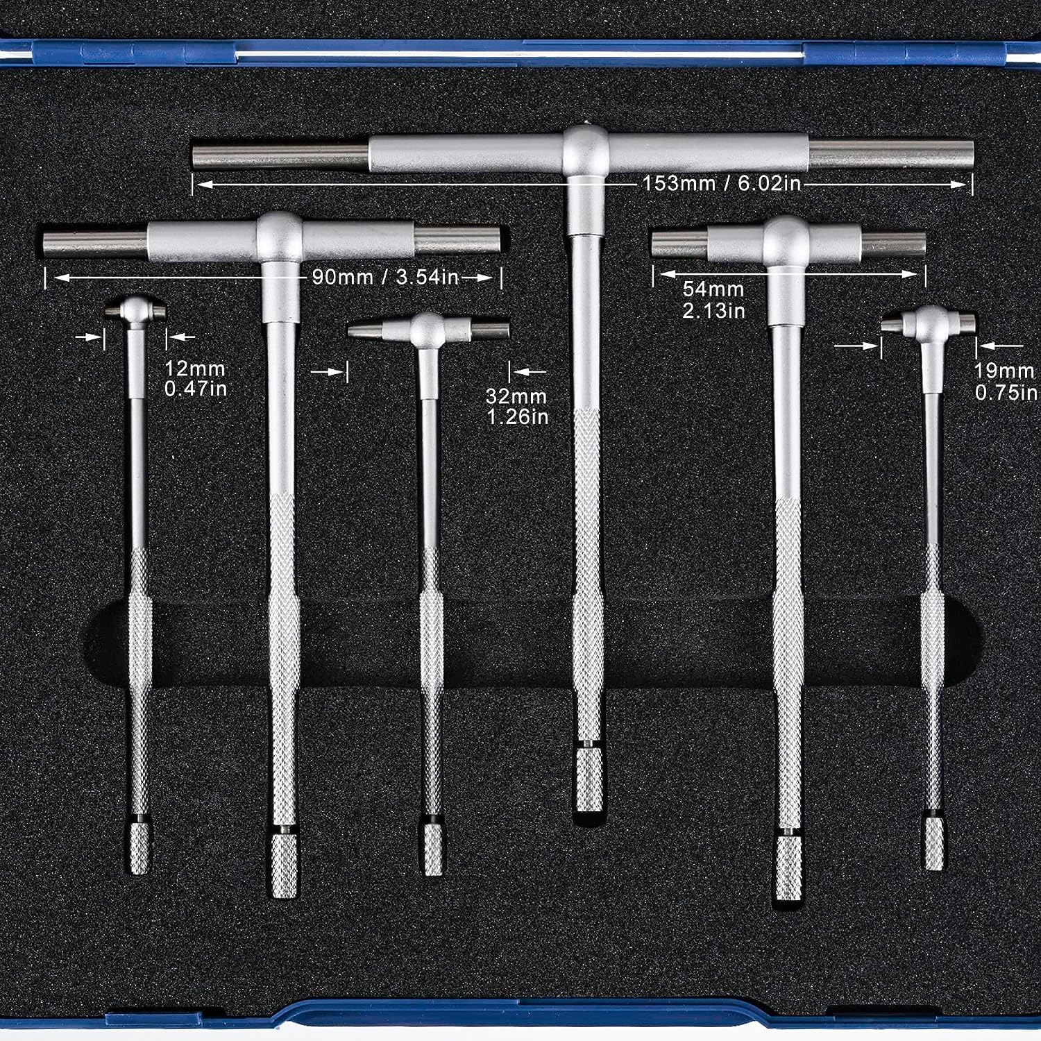 Industrieel Gereedschap 6-12Inch Telescoping Meterset 8-150Mm (5/16 "-6") Interne Meter, Gatmeters Voor Snelle Binnenmeting: Beige