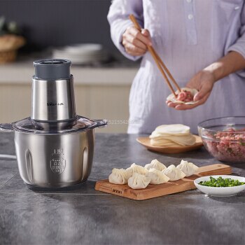 Hachoir à viande électrique domestique, 220V, robot ménager pour bébé, baril à Double lame en acier inoxydable, vitesse 2l réglable