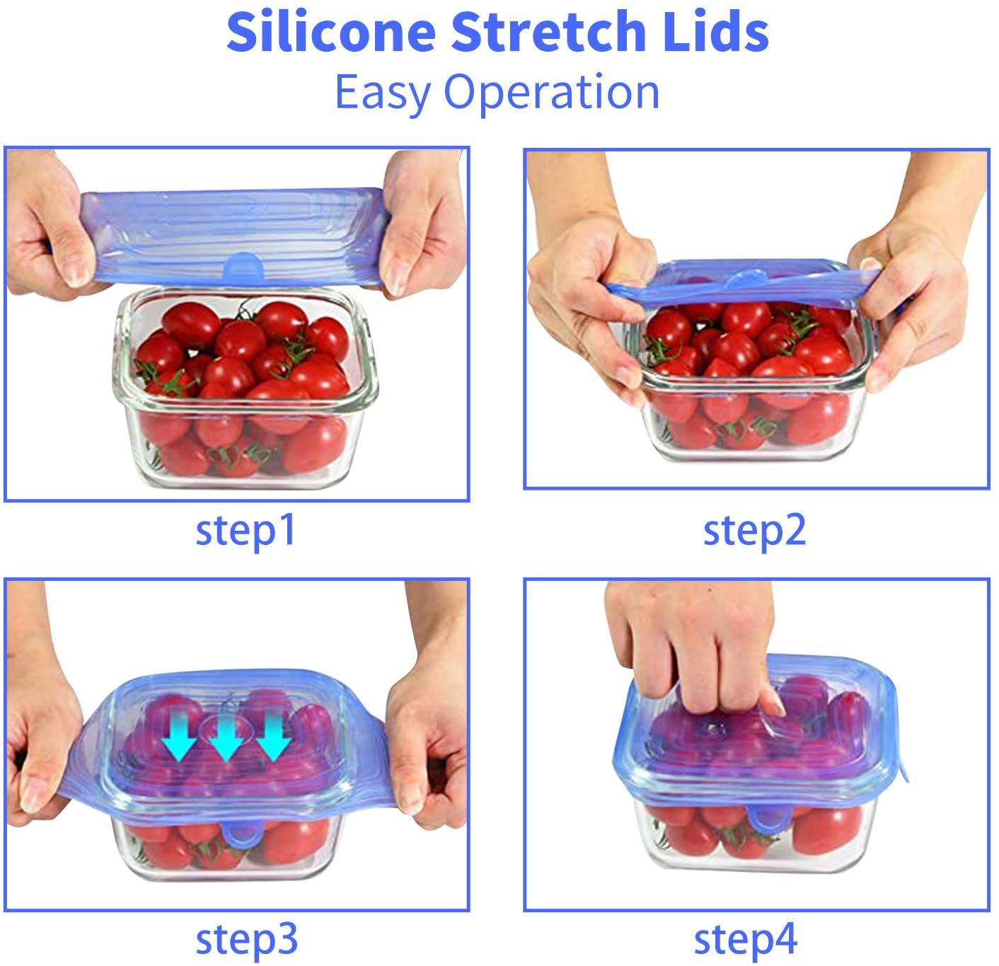 6 pezzi coperchi elastici in silicone riutilizzabili coperchi ermetici per alimenti che mantengono freschi sigilli ciotola copertura elastica per avvolgere accessori da cucina