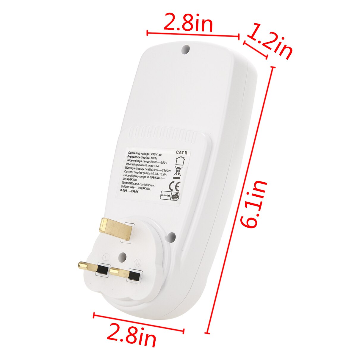 UK Plug-in Electricity Power Consumption Meter Socket Watt Kwh Analyzer Intelligent Billing Device Electrical Measurement Meters