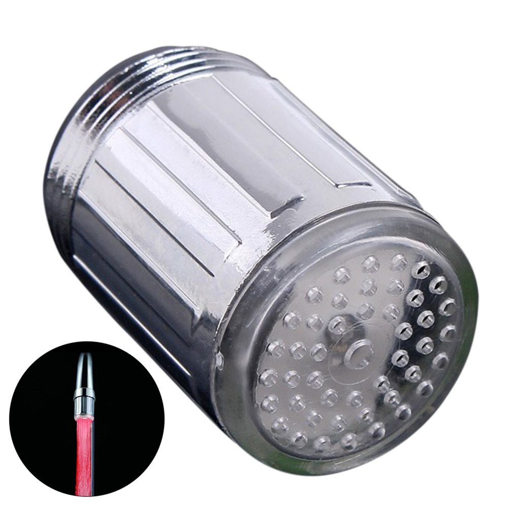 LED Temperature Sensitive 3-Color Light-up Faucet Kitchen Bathroom Glow Water Saving Faucet Aerator Tap Nozzle Shower LED Faucet: Red LED
