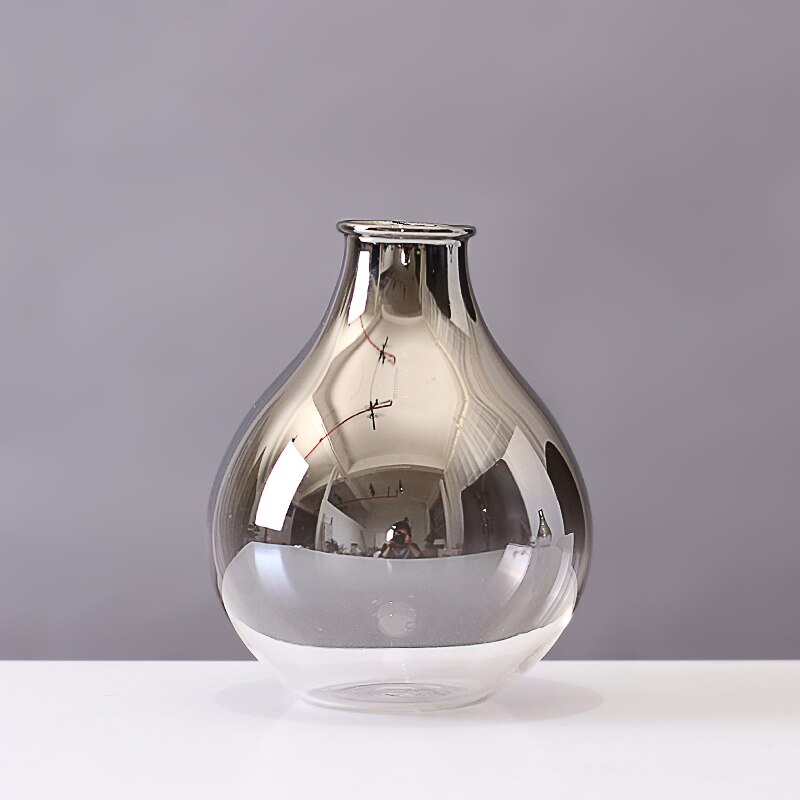 Moderne einfache silber glas kleine Vase blume Arrangeur licht luxus hause wohnzimmer esstisch wein schrank Veranda dekoration: C