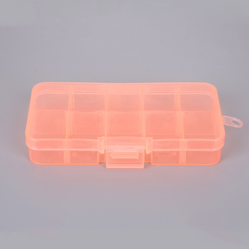 10 Zellen DIY Organizer Box 7 Farben Transparente Farbe Spaltbaren Kunststoffboxen: orange