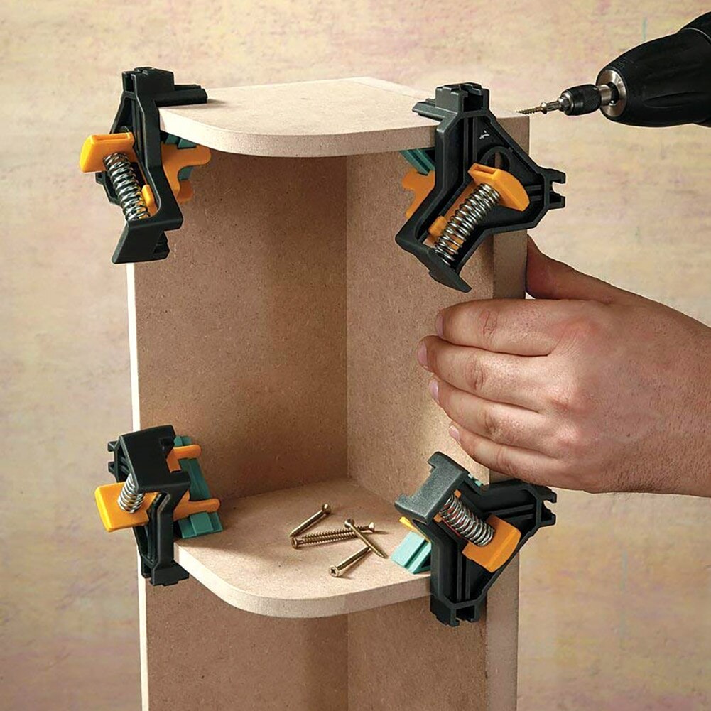 4 PCS Woodworking Corner Clip 90 Degree Right Angle Clamp Fixing Clips Picture Frame Corner Clamp Furniture Repaire Hand Tool