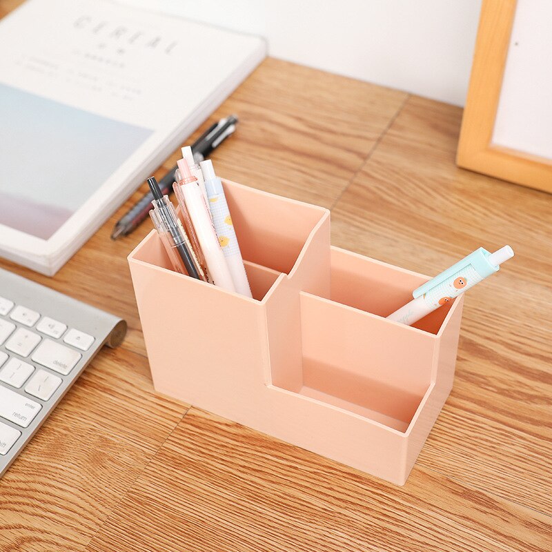 Multifunctional Sorting Frame Simple Plastic Desktop Pen Container Storage Box Students Office Supplies