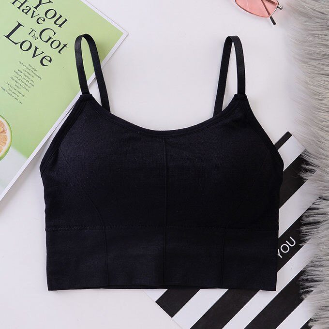 Sujetador deportivo transpirable para mujer, ropa interior antisudor a prueba de golpes, chaleco sin tirantes para Yoga, gimnasio atlético, correr, Fitness, última novedad H02: Negro