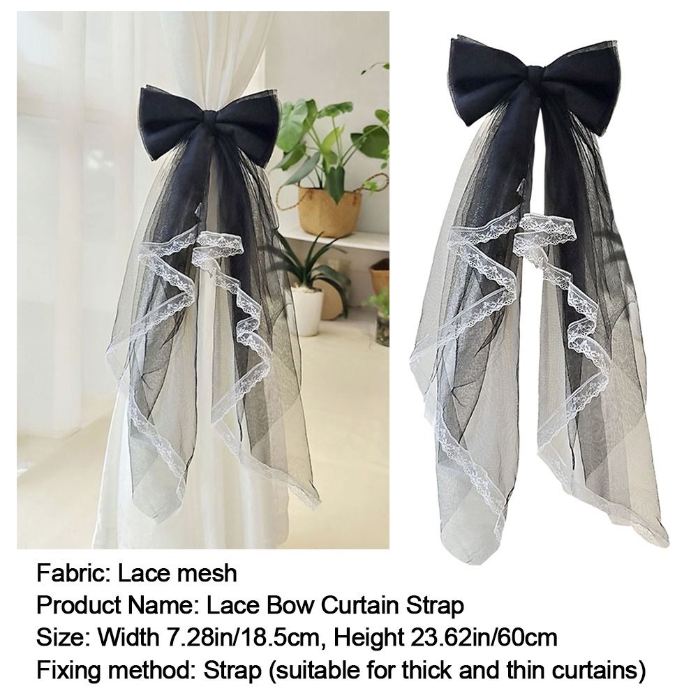 Attache de rideau en dentelle avec nœud papillon, ceinture attachée, boucles de rideau de fenêtre exquises, Clip fixateur de rideau, décoration de salon et de maison