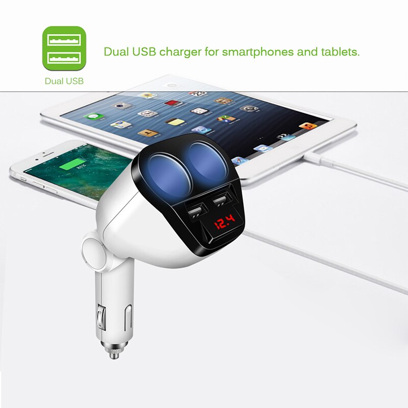 Onever 120W Dual USB Auto Ladegerät Zigarette Leichter Buchse Splitter Max 3,4 A Energie Adapter Ladegerät für iPhone 7 samsung Galaxis s8