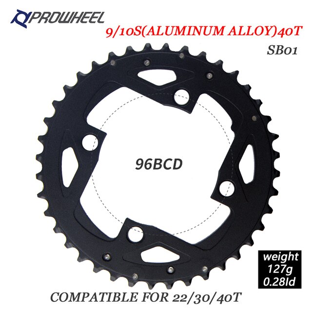 Prowheel fiets tandwielen 64/96/104 bcd mtb fiets kettingblad 22/24/30/32/40/42/44t kettingbladen mountainbike crankstel tand onderdelen: 10s 40t sb01 al