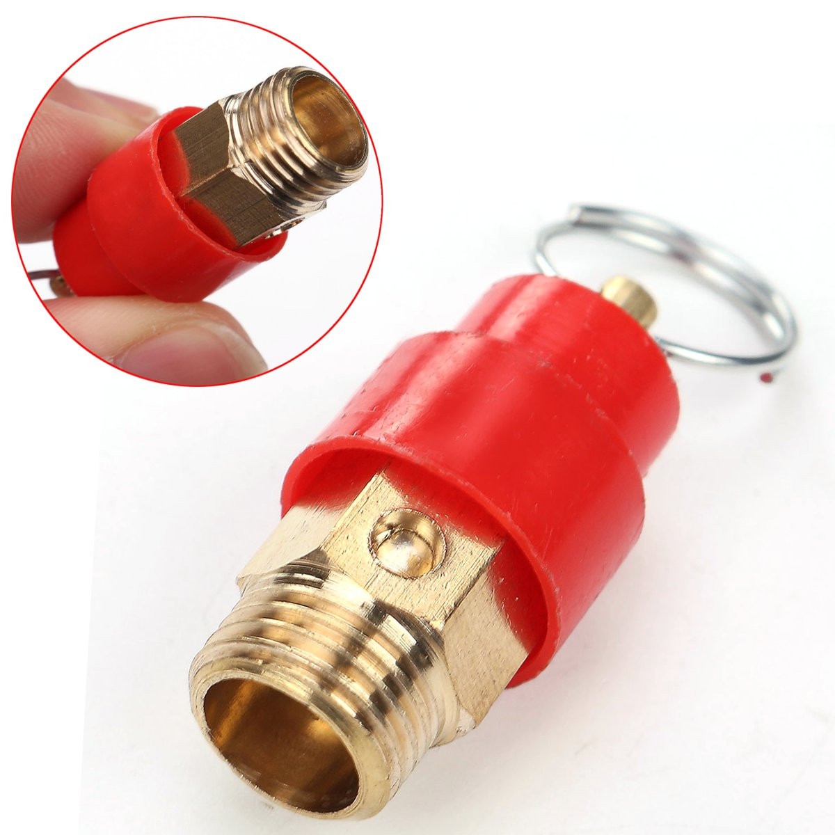 1pc Brass Safety Relief Valve 1/4'' BSP 120PSI Pressure Release Regulator 9mm Diameter For Air Compressor