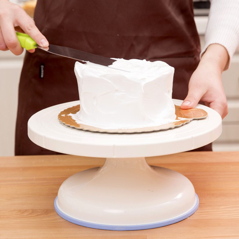 Plastic Cake Plate Turntable Rotating Anti-skid Cake Stand Cake Decorating Rotaring Table Cake Spatula DIY Baking Kitchen Tool