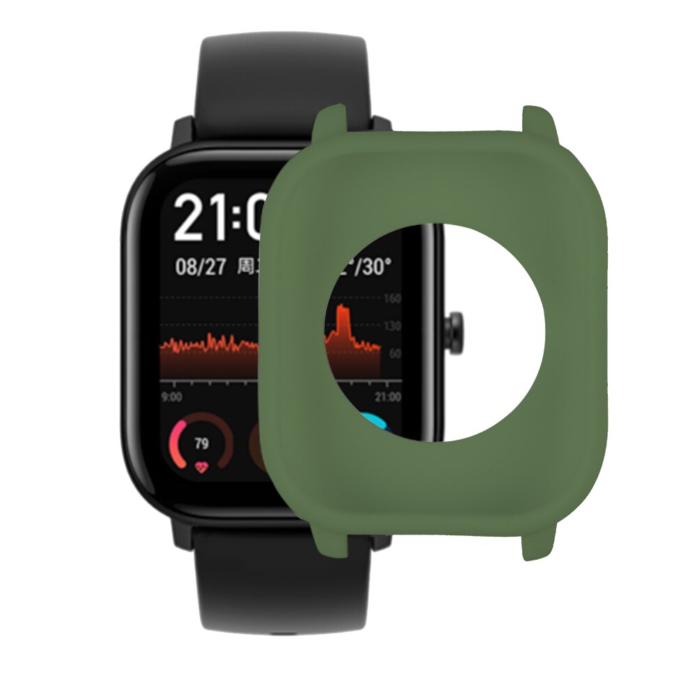 Weiche Silikon Schutzhülle fallen Für Huami Amazfit GTS SmartWatch Hülse Für Huami AMAZFIT GTS Volle-abgedeckt Schutzhüllen: Armee Grün
