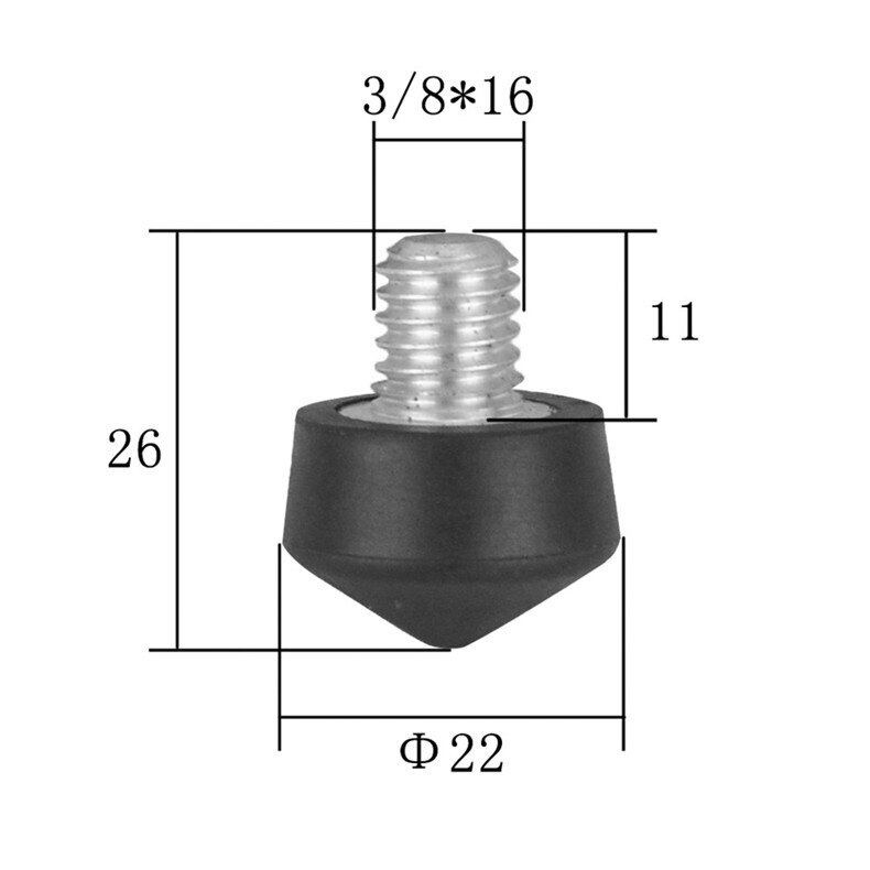 3pz Universale anti-scontrino 3/8 di Pollice Treppiede Monopiede Piede di Gomma arpione per Andoer Benro Gitzo Manfrotto Treppiedi Monopiede