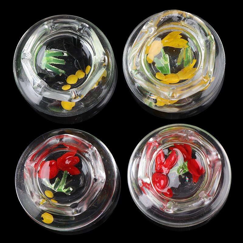 1:12 puppenhaus Miniatur Mini Glas Fisch Panzer transparent Aquarium Puppenhaus Hause Ornamente freundlicher Spielzeug